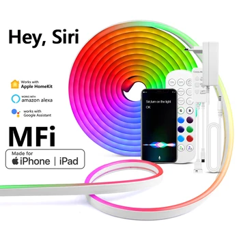 Bande à LED RGB Néons Homekit Smart WiFi APP Siri Contrôle de Signe au Néon de Bande de Chambre à coucher Décoration de la Chambre de Travail Alexa Google Apple Kit de Maison