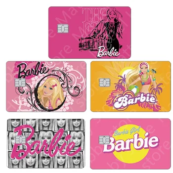 Barbie Pvc Cartes de Crédit Pellicule de Fashon Femelle Résistant aux Rayures Banque Carte de Métro Autocollant Y2K Filles Portables Stickers Décor