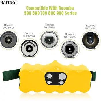 Battool NI-MH 14,4 V 3800mAh Batterie de Remplacement pour iRobot Roomba 500 530 550 620 600 650 700 780 790 Aspirateur baterie