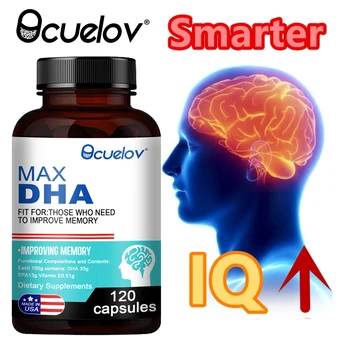 Bcuelov MAX DHA-améliorer la Mémoire, de Protéger la Vue, d'Intelligence, d'Activer les Cellules du Cerveau, Améliorer Cerveau Fatigue, Complément Alimentaire