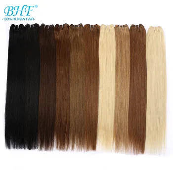 BHF Droite de Cheveux Humains Tissent Bundles Indian Remy Extensions de Cheveux Humains 100 g Trame de l'Ombre la Couleur Blonde de 16