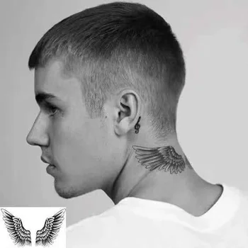 Bieber ’Aile d'Ange Étanche Tatouage Temporaire Sticker Flash Sur l'Art de Corps de Bras de Transfert d'Eau de Faux Tatoo Hommes