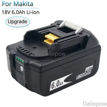 BL1860B 18V 6000mAh Batterie de Remplacement pour Makita BL1850B BL1860 BL1840 BL1815 Perceuse sans Fil avec une Seule Cellule de Protéger le Solde de