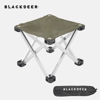 Blackdeer Portable Pliante Fauteuil de Camping Pliable Tabouret Noir Petite Aluminium Oxford Siège en plein air pour la Pêche randonnée Voyage