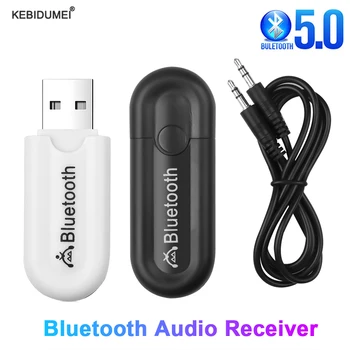 Bluetooth 5.0 Adaptateur sans Fil Bluetooth Récepteur Récepteur USB Jack 3.5 mm AUX pour Voiture Musique Dongle Adaptateur Audio pour Casque