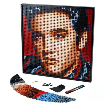 BRICOLAGE Pixel Art Elvis Presley Portrait de la Mosaïque de la Star de la Pop de Chambre Décoratifs Monde Célèbre tableau de Blocs de Construction Jouets Cadeau d'Anniversaire
