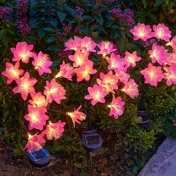 Camellia lumière solaire extérieur Imperméable de la décoration de Jardin Solaire de Fleurs de Pelouse Lampes pour Patio Cour de Vacances de Décoration