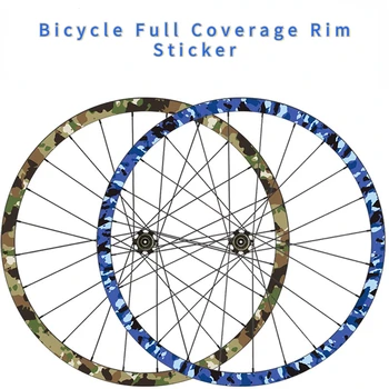 Camouflage VTT Stickers de Jante Largeur 19mm Vélo de Route de Roue Jeu de Décalcomanies Cyclisme Film de protection 26