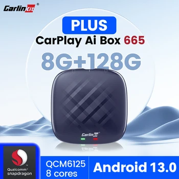 CarlinKit CarPlay Ia Zone QCM6125 Android 13 Mini sans Fil CarPlay Android Auto Voiture Jouer en Streaming à Cocher pour l'IPTV, Netflix 64G 128G