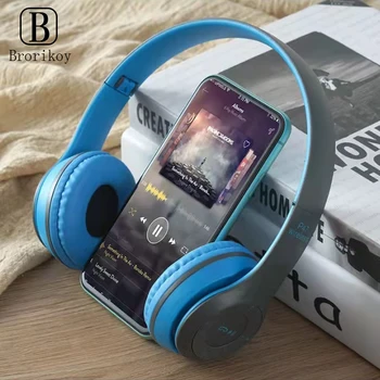 Casque d'écoute sans fil Bluetooth Compatible 5.0 P47 Casque avec de la Mémoire TF Carte Pliable Casque pour iPhone Android Huawei