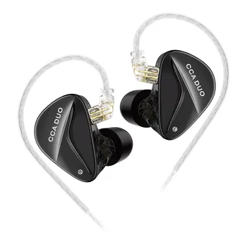 CCA DUO Métal Filaire Casque In Ear Monitor Écouteurs HiFi Bass Écouteurs de Haute performance dual - Casque dynamique