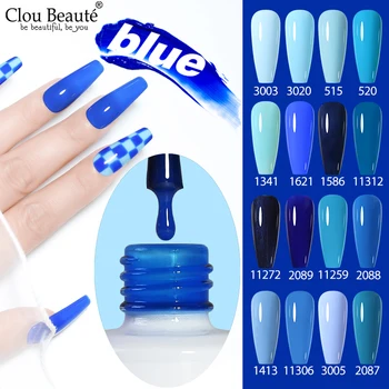 Clou Beaute 15ml Couleur Bleu Gel Nail Polish Vernis Semi-Permanent UV Gel Nail Art Lakiery Hybrydowe Pour la Manucure Gel polonais