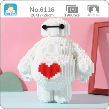 CLS 6116 Blanc Intelligent Gonflable Robot de Graisse Cœur Animal de compagnie Poupée Modèle Mini de la Magie des Blocs de Briques de Construction Jouet Pour les Enfants Pas de Boîte