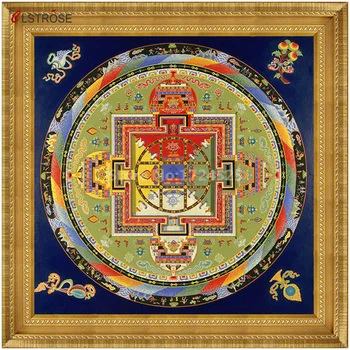 CLSTROSE Limitée dans le Temps Chaud Tibet Thangka Mur Moderne de l'Art de la Peinture Sur Toile Tibétain Mandala Om Yoga Foi Pour Bouddha Décoration de la Maison
