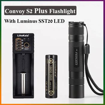 Convoi S2 Plus Avec Luminus SST20 LED Lampe de poche Avec le DTC de la Plaque de Cuivre 7135*8 Firmware Pour le Camping en plein air Randonnée Torche Lanterne