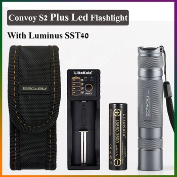 Convoi S2 Plus Avec Luminus SST40 LED Portable SMO Lampe de poche Par 3500mAh Pour le Camping en plein air randonnée à Vélo de l'Éclairage de la Lanterne de Torches