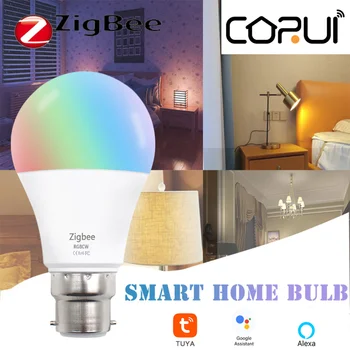 CORUI Tuya Zigbee B22 9W Maison Intelligente une Ampoule à LED RVB Lumière de l'Ampoule de Lampe de Soutien Alexa Google Voice Contrôle de la Fonction de Synchronisation