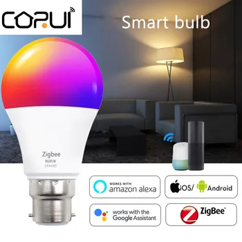 CORUI Zigbee3.0 Tuya Maison Intelligente une Ampoule à LED B22 9W RVB Lumière de l'Ampoule de Lampe Avec Fonction de Synchronisation de Soutien Alexa Google Voice Control