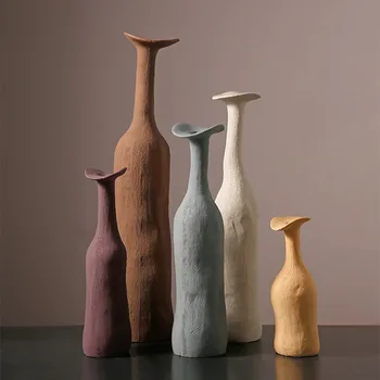 Creative Vase En Céramique Décoration Minimaliste Morandi De Couleur Modèle De La Salle De La Maison Des Décorations Modernes De La Mode Nordique Art De La Sculpture