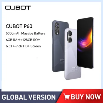 Cubot P60 Android 12 Smartphones 6.517 Pouces HD Octa Core 6 GB+128GO 20MP Caméra Double Carte SIM 4G Téléphones Mobiles 5000mAh Batterie GPS