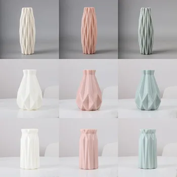 De Fleurs en plastique Moderne Vase de Décoration de Maison de Style Nordique Vase Imitation Céramique Pot de Fleur, Décoration de Vases pour les Fleurs