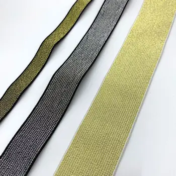 De haute qualité en or et en argent de fil en caoutchouc de bande de largeur et d'épaisseur élastique ceinture avec 2,5-6cm accessoires