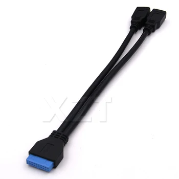 De haute Qualité à Double Ports USB 3.0 Femelle Pour carte Mère 20 Broches Zone d'en-Tête de pin Câble Adaptateur USB 3.0 Connecteur de Câble