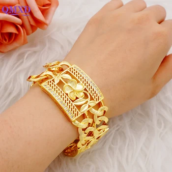 De Luxe De Couleur D'Or Africain Dubaï Bracelet Pour Les Femmes D'Épaisseur De La Chaîne De Bracelet Twist Chaîne De Bracelets De Bracelet De Bijoux De Mode Des Cadeaux