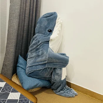 Dessin Animé Requin Sac De Couchage Pyjama Bureau Sieste Requin Couverture Karakal De Tissu De Haute Qualité Sirène Châle Couverture Pour Les Enfants Adultes