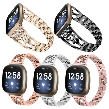 Diamant en Acier Inoxydable Bracelet De Fitbit Versa Versa 3 4 Groupe de Femmes Bracelet en Métal pour Fitbit Sens Sens 2 Regarder les accessoires