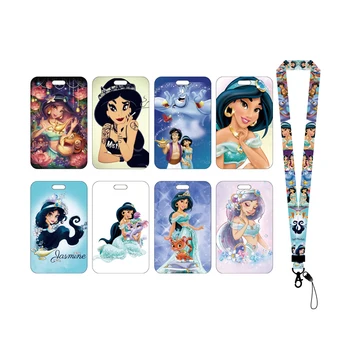 Disney Aladdin Femmes Nom de la Carte Couvre ID Titulaire de la Carte d'Étudiants de Bus de la Carte de Cas de la Lanière, Visite de la Porte Badge d'Identité