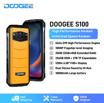 DOOGEE S100 Robuste Téléphone de 12 go+256 GO 120Hz Helio G99 Téléphone De 6,58
