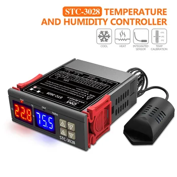 Double Numérique de la Température du Thermostat de Contrôle de l'Humidité STC-3028 Thermomètre Hygromètre Incubateur Contrôleur 220V AC DC 12V 24V