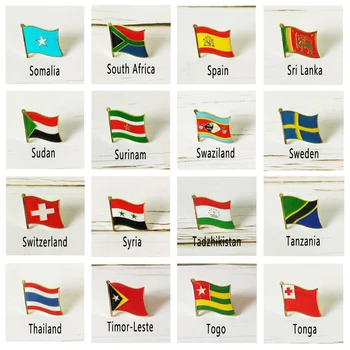 Drapeau National de Métal Épinglette Pays Insigne de Tout le Monde Somalie Afrique du Sud Espagne Soudan Suède Syrie Tanzanie tchad Thaïlande Togo