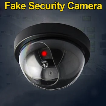 Dôme de Simulation de système d'Alarme de la Caméra Fake Webcam Smart Intérieure/Extérieure Factice Caméra de Surveillance LED Émuler CCTV Cam