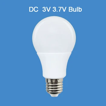 E27 DC 3V 3.7 V Basse Tension en Forme de Ballon de l'intense Luminosité LED Ampoule Lampe