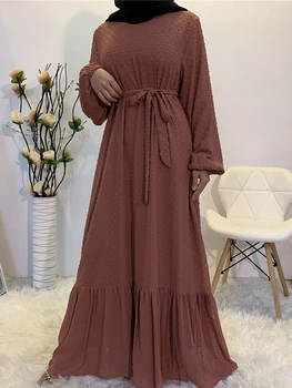 Eid Mubarak Abaya Robe De Dubai Femmes Musulmanes Volants Hijab, Robes De Turquie Vêtements Islamiques Caftan Marocain Vestido Femme Musulmane