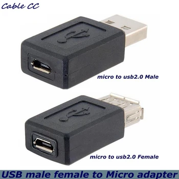 En gros Nouveau Noir USB 2.0 Type A Femelle vers Micro USB B Femelle Adaptateur Convertisseur USB 2.0 vers Micro USB Connecteur
