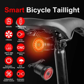 ENLEE Cyclisme Vélo Avant à l'Arrière, Ensemble de Lumière de Vélo de Charge USB la Lumière du Phare VTT Imperméable à l'eau, la Lanterne LED Accessoires de Vélo