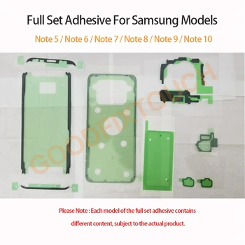 Ensemble complet Pour Samsung Galaxy Note 5 6 7 8 9 10 Plus Lite N10 N9 N8 écran LCD Frontal Adhésif Dos de la Couverture de Bande de la Batterie Autocollant Colle