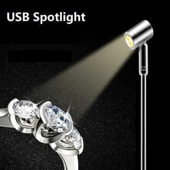 etrnLED USB 5V Led spot Orientable Stand du Pôle de la Lampe pour les Bijoux Vitrine d'Exposition d'Affichage de la Surface de Montage de Lumière de Tache de 1W 3W