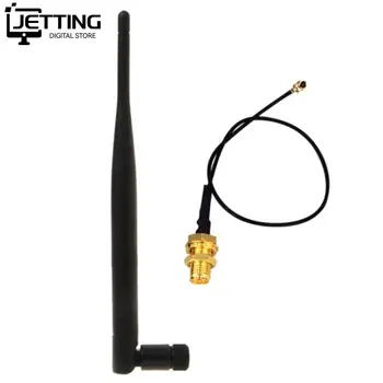 Externe Antenne Wifi 2.4 GHz 5dBi WiFi 2.4 g Antenne Antenne RP-SMA Femelle Routeur sans Fil Avec l'Adaptateur de Câble U. FL/IPX queue de cochon
