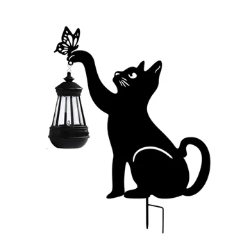 Extérieure Chat Noir LED Lampe Solaire de Pelouse pour Halloween, Noël, Nouvel An, Fête de Mariage Solaire Voie de la Lampe Imperméable à l'eau