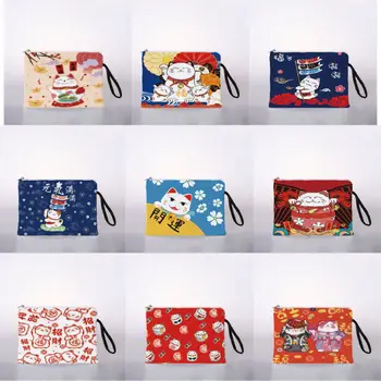 Femmes sac cosmétiques Japonais lucky cat impression numérique cosmétique sac de voyage sac de rangement sac cosmétiques