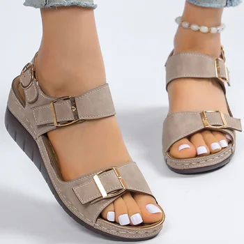 Femmes Sandales 2023 Wedge Sandal Avec Plate-Forme De L'Été, Chaussures De Femmes Talons Hauts Sandales D'Été Chaussures Femmes Classiques Sandalias Mujer