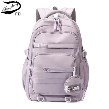 Fengdong moyen sacs d'école pour le lycée de jeunes filles de simple sac à dos adolescentes léger sac à dos grande capacité sac de livre