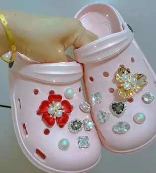 Fleur de jardin kit de croc chaussures charmes de diamant bijou des Accessoires colorés pour sabots croc chaussure Décorations de partie de Fille des cadeaux