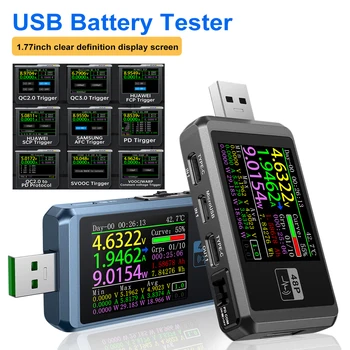 FNB48 USB Testeur Voltmètre Ampèremètre de TYPE C, Charge Rapide de Détection de Déclenchement de la Capacité de mesurer l'Ondulation avec le CNC et Coque en Métal