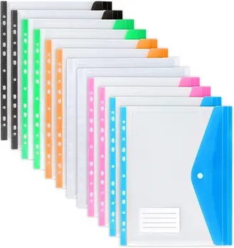 Format A4 en Plastique Dossiers Portefeuilles Colorés Fichiers de Document de l'Enveloppe des Sacs pour le Bureau de l'École à la Maison, Détient Plus de 200 Feuilles A4