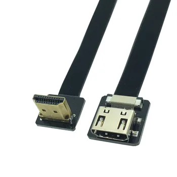 FPV compatible HDMI Mâle à Femelle de 90 degrés JUSQU'Angle FPC Ruban Plat Câble d'Extension de Terrain de 20 broches Connecteur